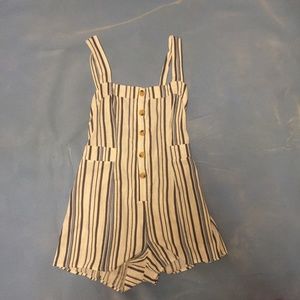 striped button down romper, beach cover up